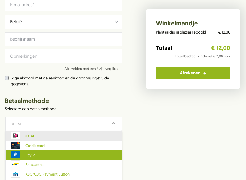 Plug & pay betaalpagina