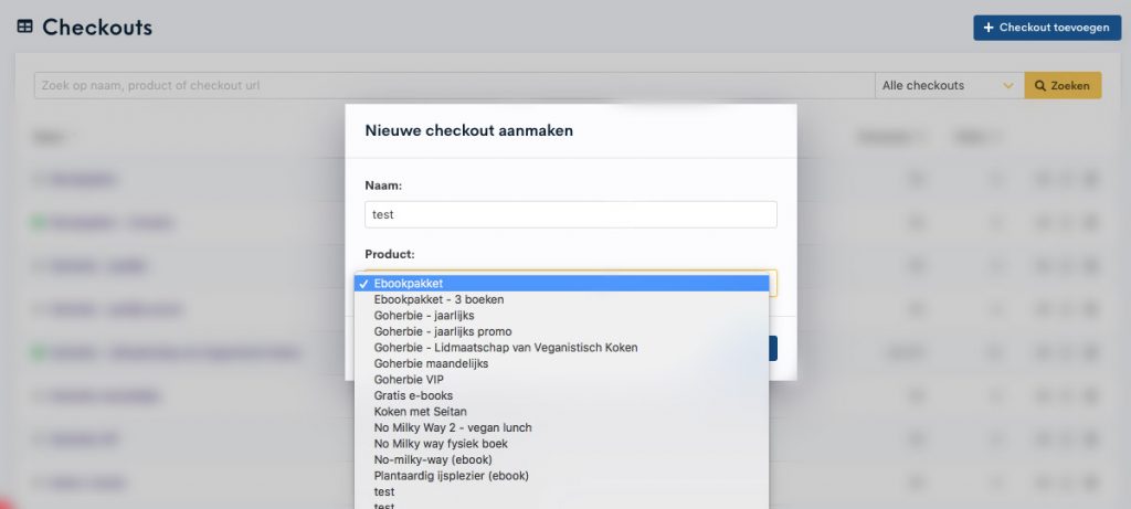 Checkout aanmaken bij Plug & Pay