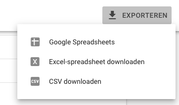 Interne links - google search console - downloaden