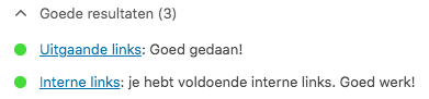 Interne links bij yoast seo