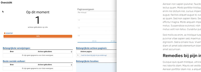 Google analytics testen