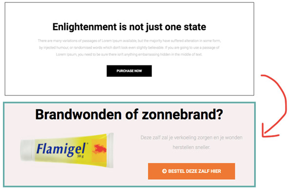 Layout sectie wijzigen