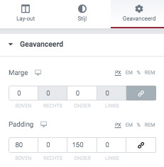 Marges en padding aanpassen