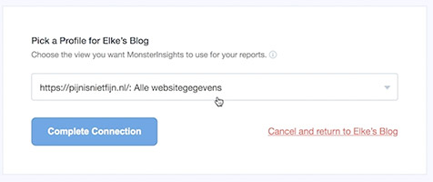 Monsterinsights koppelen met analytics