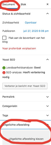 Uitgelichte afbeelding selecteren