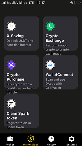 Coolwallet S app marketplace