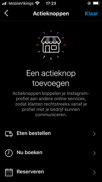 Actieknop instagram