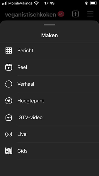 Content plaatsen op instagram