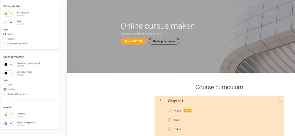 Layout website Thinkific
