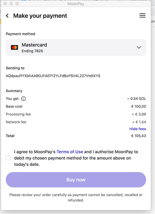 Solana aankopen via Phantom Wallet en Moonpay