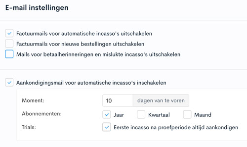 Incasso aankondiging lidmaatschap Plug & Pay