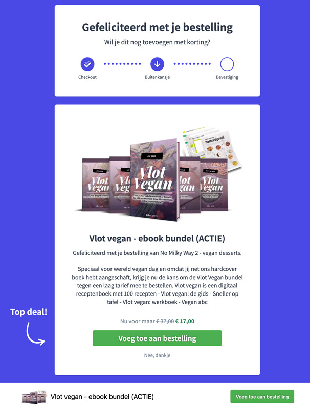 One click upsell bij Plug& Pay