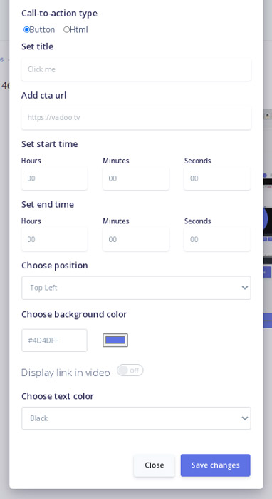 Call to action knop op video