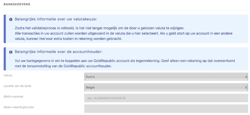 Bankgegevens goldrepublic