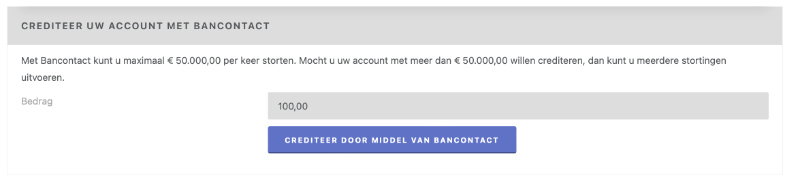 Crediteer account met bancontact