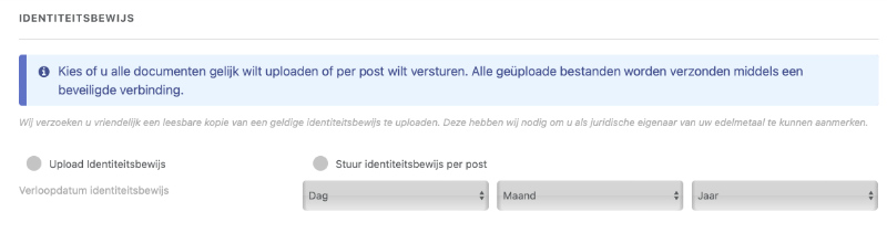 Identiteitsbewijs uploaden bij Gold Republic