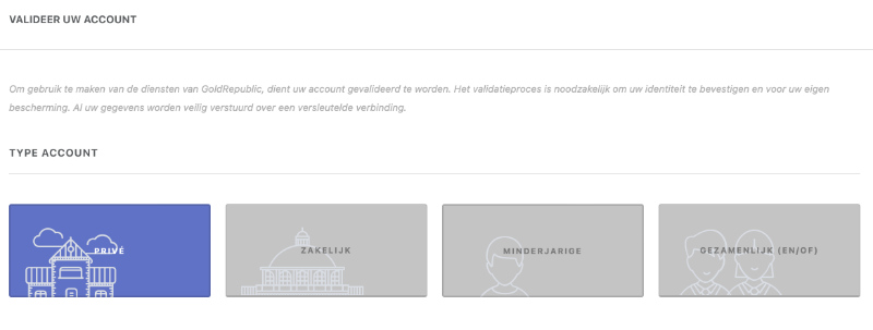 Type Account Goldrepublic